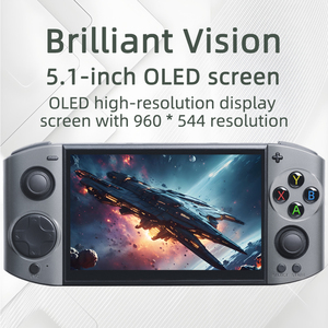 หน้าจอแสดงผล OLED HD แบบพิเศษขนาด5.1นิ้ว09นิ้วคอนโซลเกมแบบพกพาที่สร้างขึ้นในตัวจำลอง30 + ตัวสำหรับ PS1 PSP