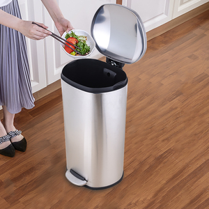 Lixeira de lixo em aço inoxidável, lata de lixo, recipiente para cozinha, lata de lixo para escritório doméstico