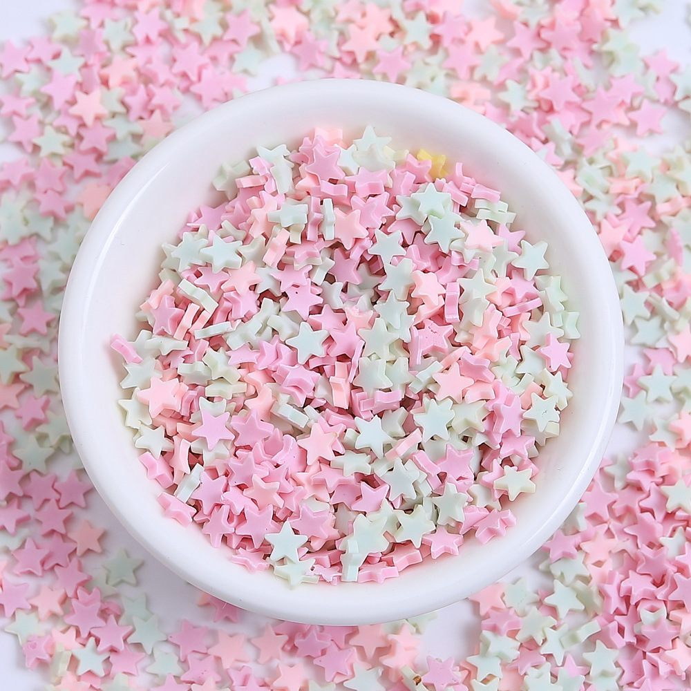 Soft pottery 10g pack-pink green stars