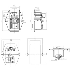 15A สวิตช์โยก250V โมดูลซ็อกเก็ตฟิวส์ C14 IEC320 3ขาพร้อมระบบสายเคเบิล - Product Image 6