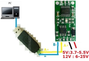 DS18B20 RS485 RS232 TTL Com UART Temperatura de adquisición de Modbus RTU para Arduino PC PLC MCU