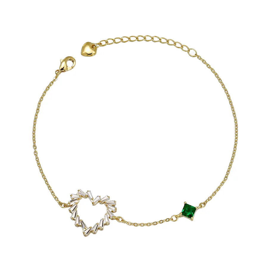 Bracciale-161 Xuping gioielli di moda 14K oro di rame ambientale di colore a forma di cuore zircone braccialetto per le donne