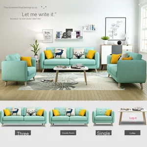 Современный скандинавский тканевый диван, повседневные двухместные офисные диваны для небольших квартир, полностью оборудованные, моющиеся - Product Image 3