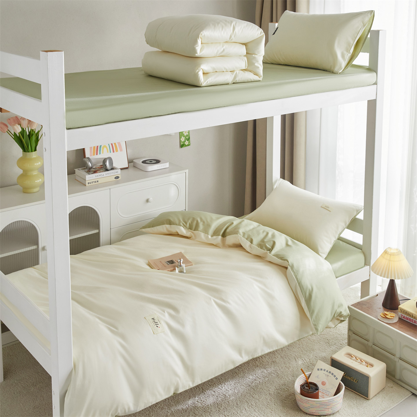 White and green