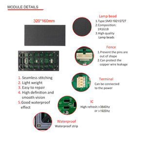 Modulo Display a LED facile da montare con dimensioni di 320*160mm per Display esterno ad alta definizione con effetto impermeabile - Product Image 2