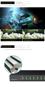 Industrial VGA 8 entradas 1 salida 1440P 60Hz Full HD USB KVM Switch USB2.0 Hub con adaptador de audio de consola para monitor