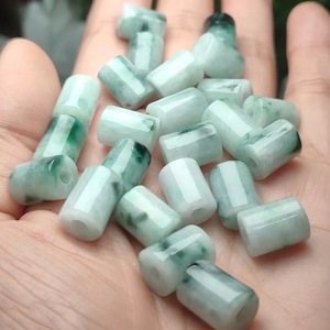 9*11mm Natural Moss in Snow Burmese Jadeite Barrel Beads Cylinder <strong>Jade</strong> Charms Icy Waxy Jadeite <strong>Jade</strong> Loose Beads for DIYJewelry - Product Image 3