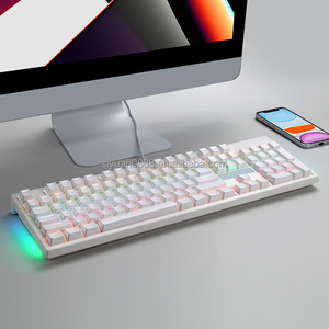 En Stock 104 teclas de teclado mecánico para juegos LED RGB retroiluminado con cable USB personalizable keycap color Teclado mecánico para escritorio - Product Image 3