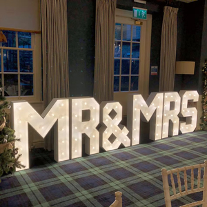 Festa evento gigante grande numero a Led in metallo lettera segno di illuminazione decorativa sposa Mr & Mrs Wedding Signage esterno elettronico Led segno