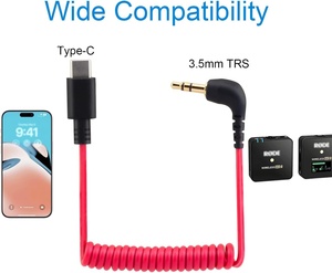 สาย <span class=keywords><strong>USB</strong></span> C ถึง 3.5 มม. สําหรับสายสัญญาณเสียง RODE Wireless <span class=keywords><strong>Go</strong></span> II เข้ากันได้กับ iPhone 15