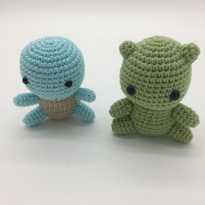 Impressionante Caráter Dos Desenhos Animados Bonecas Amigurumi Handmade Recheado Do Bebê Tartarugas Animal Brinquedos De Pelúcia Crochet Squirtle Amigurumi Animal Boneca