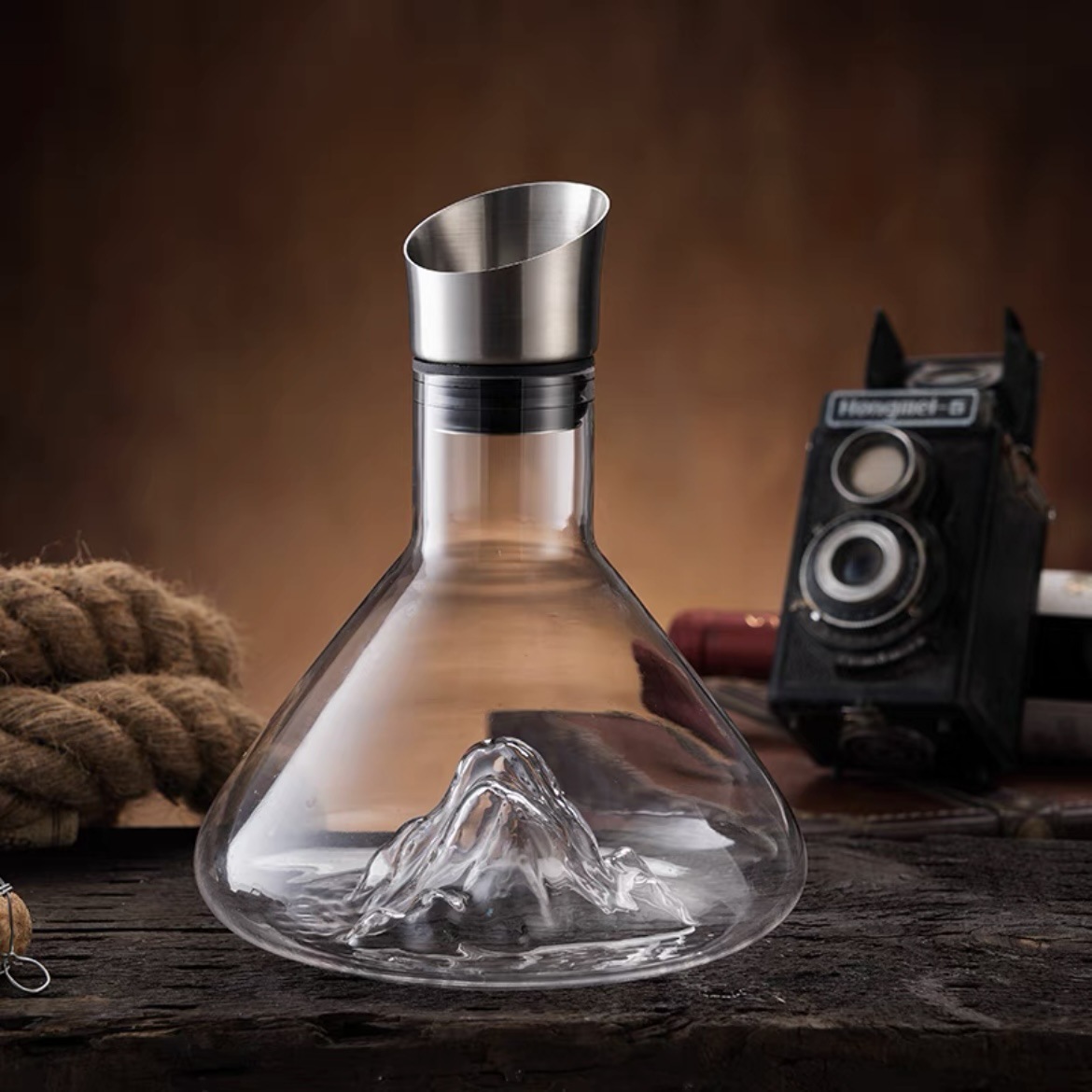 Iceberg vino decantador filtro de una sola capa