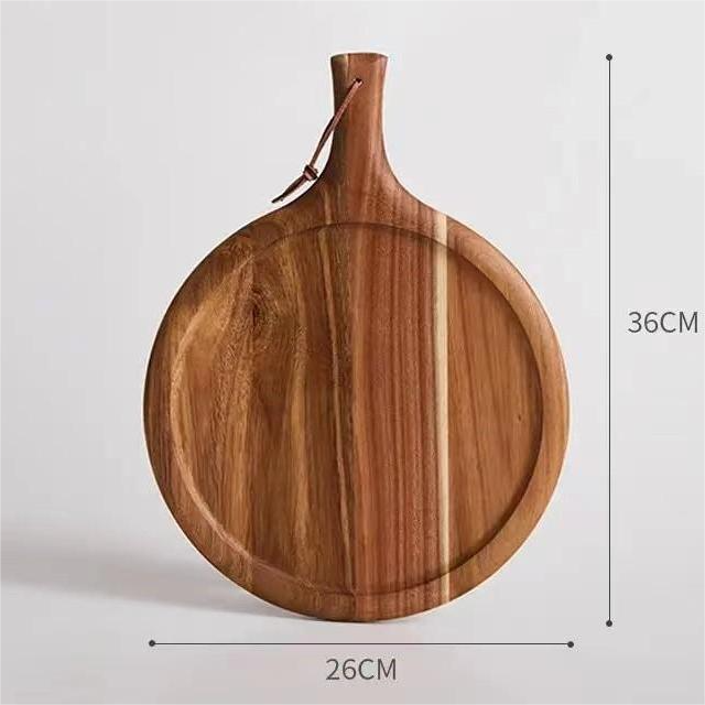 Brown Acacia wood pizza plate 36*26*1.5cm