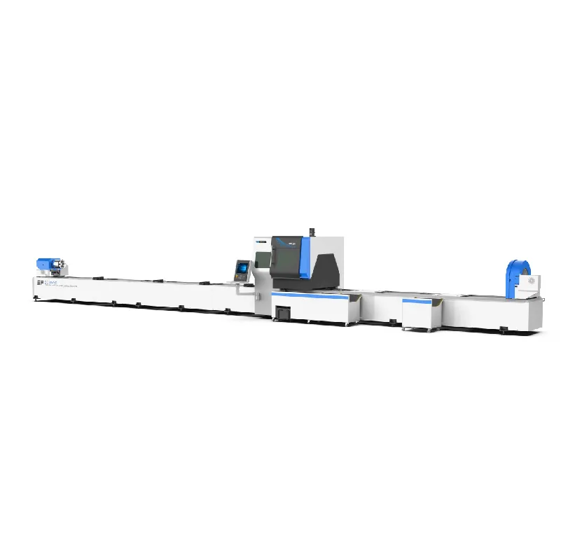 Çeşitli tüp kesme için SENFENG 1500w/2000w/3000W üç yığın tüp boru cnc fiber lazer kesim makinesi