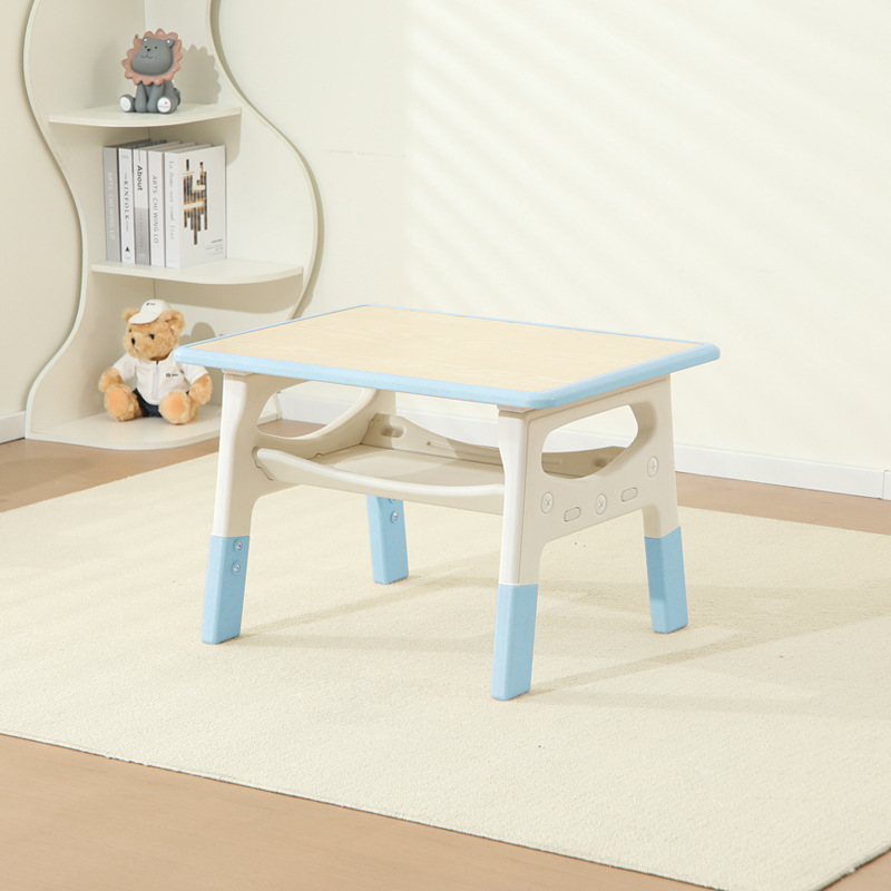 Wood grain whale blue single table