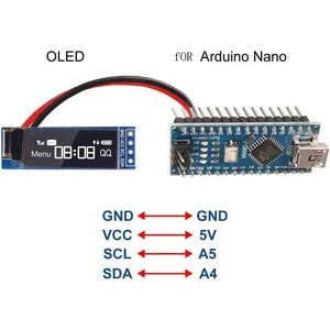 0,91 Zoll I2C OLED-Anzeige modul WEISS/BLAU I2C OLED-Bildschirm treiber DC 3,3 V ~ 5V für Arduino-LCD-Module