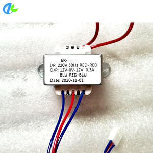 EI41X20 220V 50Hz入力信号電圧変圧器12-0-12V 300ma出力8va 9va 10va 60Hz周波数 - Product Image 2