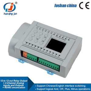 Huaqingjun 12 ingressi 12 uscite uscita relè PLC 2AI 2AO 0-20mA 4-20mA RS485 Modbus RTU PLC per sistema SCADA - Product Image 2