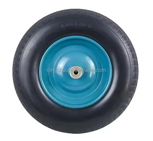 High Quality 16 Inch 4.80/<strong>4.00</strong>-8 With Metal Rim Jewel-like Flat Free Solid Rubber Puncture Proof <strong>Tire</strong> Pu Foam Wheelbarrow Wheel - Product Image 4