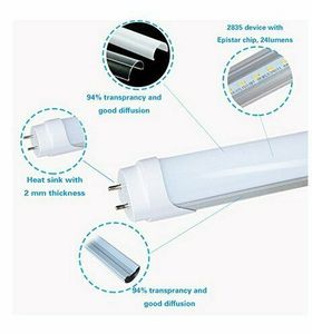T8 <strong>LED</strong> <strong>4FT</strong> 1.2m Tube Light Bulbs Ballast Bypass Fluorescent Replacement 5000K Daylight <strong>18W</strong> Clear Cover &amp; Milk White Cover Office - Product Image 6