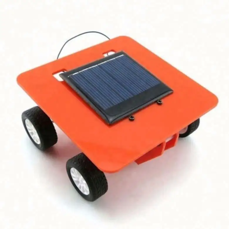 Four wheel DIY hand made assembly solar car for child