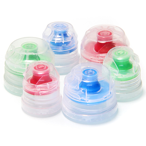 Plastik spor şişesi kap 3025 30mm 38mm PP plastik içecek vidalı kapak siyah kırmızı kapak kapak