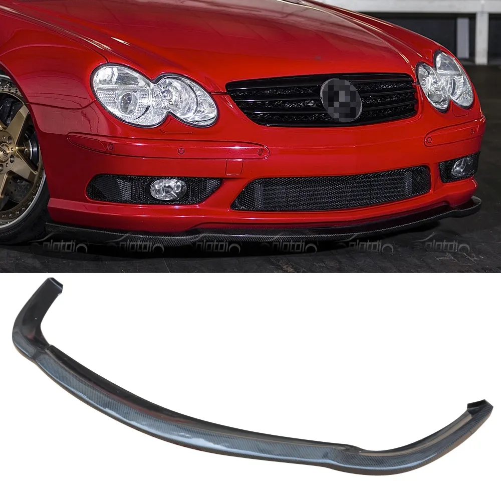 CS phong cách sợi carbon tự động phía trước Bumper Lip chin Spoiler trang trí body Kit đối với Mercedes Benz R230 SL55 Xe mô hình