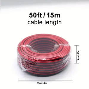 18AWG kırmızı siyah 50 50 FT/100 FT telli hoparlör tel kablo PVC ev sineması Surround ses radyo sistemleri için ROHS - Product Image 3