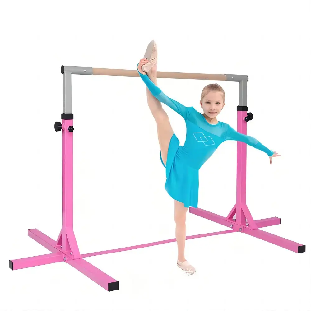 Barra de gimnasia ajustable para niños, esteras gimnásticas de entrenamiento, para el hogar