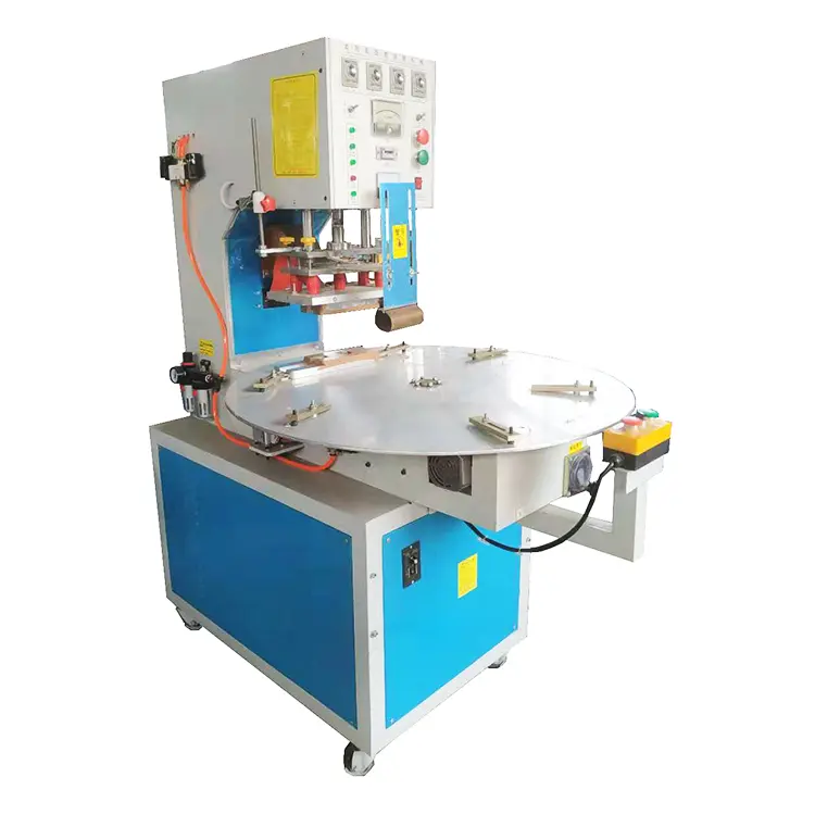 Otomatik döner blister kart yapıştırma makinesi/döner masa yüksek kaynak makinesi blister ambalaj için PVC PET