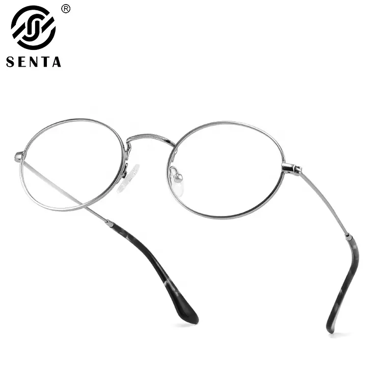 Monturas de anteojos de la mejor calidad, gafas ópticas ovaladas, gafas graduadas de Metal para hombre, gafas Retro para mujer, fabricante de Wenzhou