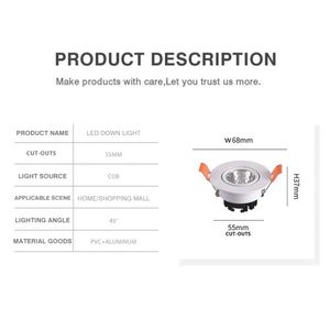 <span class=keywords><strong>LED</strong></span> üç renkli dimmer downlight 2.5 "5w oturma odası tavan ışık spot ışık gömülü