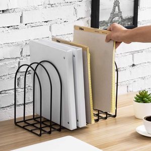 Masaüstü kitap standı basit ofis masası Bookend dergisi depolama raf Metal tel dosya Docment tutucu organizatör - Product Image 3