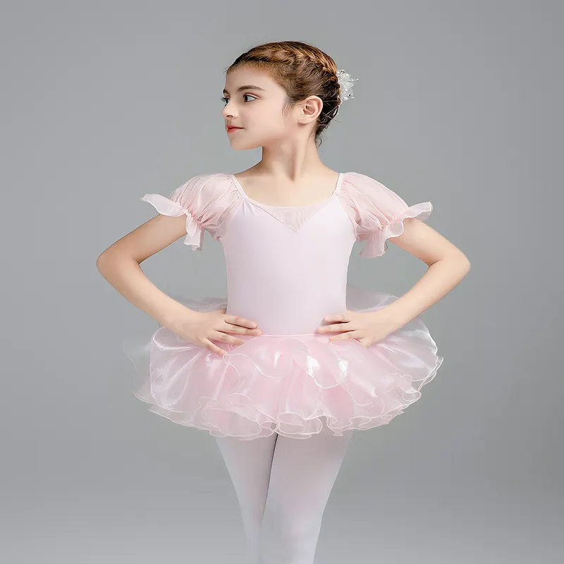 Vestido de Ballet rosa para niña, falda tutú rosa, disfraz de Ballet