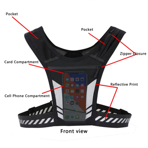 Hafif nefes Polyester koşu atleti 4 cepler taşınabilir telefon tutucu aktif yaşam tarzı göğüs cep depolama çözümü - Product Image 4