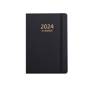 2024 A5 Agenda en inglés planificador cuaderno creativo cinturón elástico cuaderno cuero Libro encuadernado duro - Product Image 4