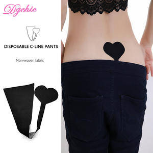 DGCHIC Low-Rise Seamless Strapless Calzoncillos Forma de corazón Patrón sólido Skin-Friendly Poliéster Desechable C String Panty