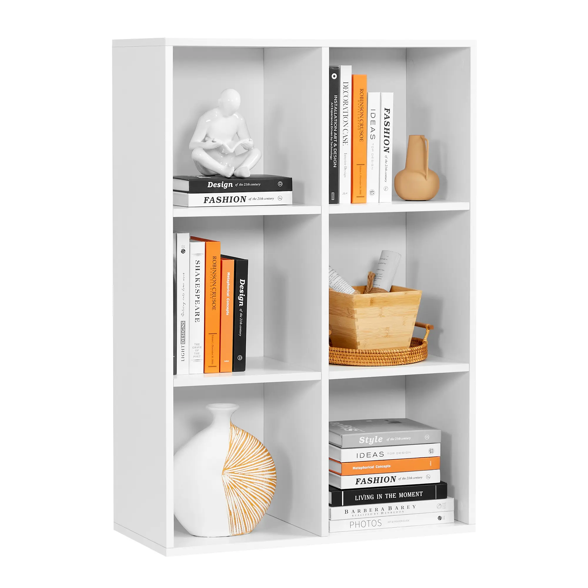 VASAGLE LBC203D libreria da pavimento moderna semplice libreria in legno libreria multifunzionale per la casa