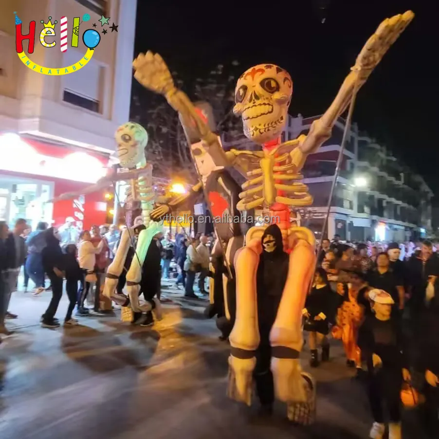 Disfraz de Desfile Inflable de Calle al Aire Libre de Halloween Disfraz de Esqueleto Humano Inflable