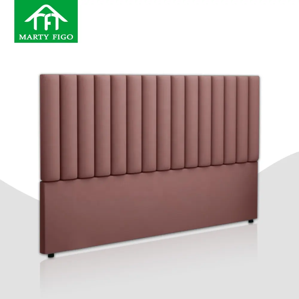 Cabecero de cama moderno de lujo OEM personalizado de fábrica, base de panel alto, cojín de madera acolchado, tapizado, copetudo