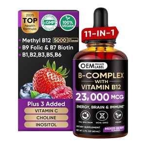 11-trong-1 Vitamin B phức tạp chất lỏng giọt với B12 methylcobalamin B9 Folic vitamin C, Choline, inositol năng lượng chuyển hóa não - Product Image 2