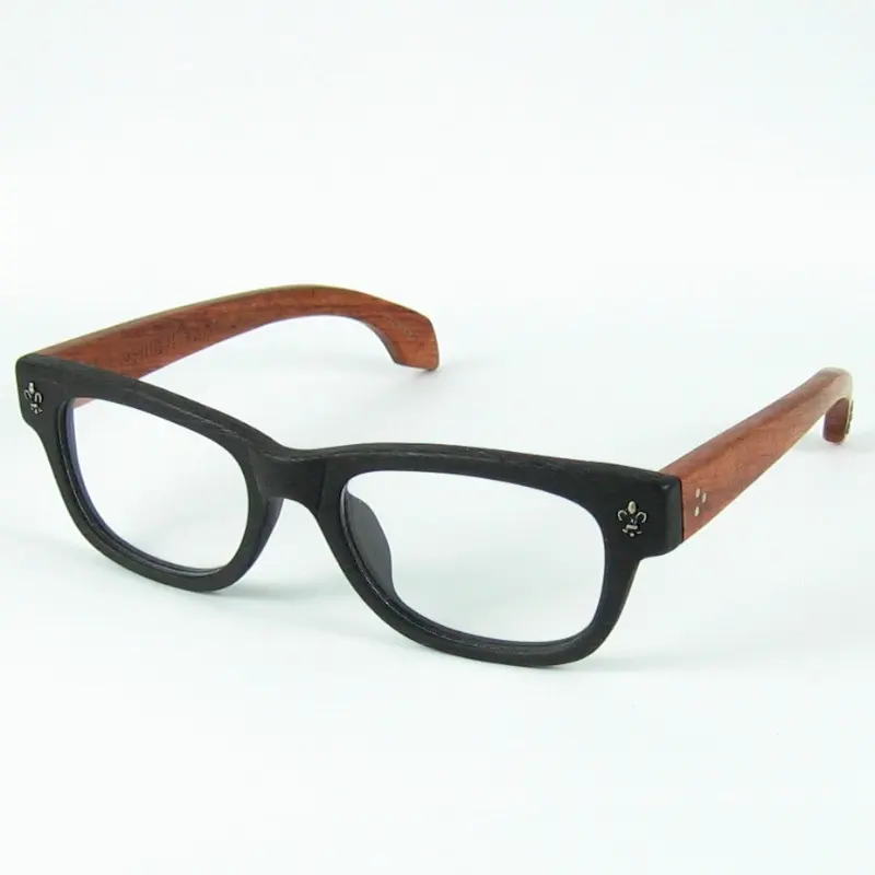 Buena calidad Marco óptico de madera roja Marco de acetato Templos de madera Gafas de sol Marco LOGO Gafas Lentes transparentes con estuche original