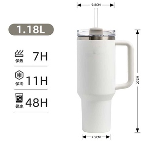40 oz cup tốt nhất người bán ban đầu thể thao Tumblers H2.0 thép không gỉ phích cup, Tumbler nóng và lạnh với xử lý mũ rơm - Product Image 2