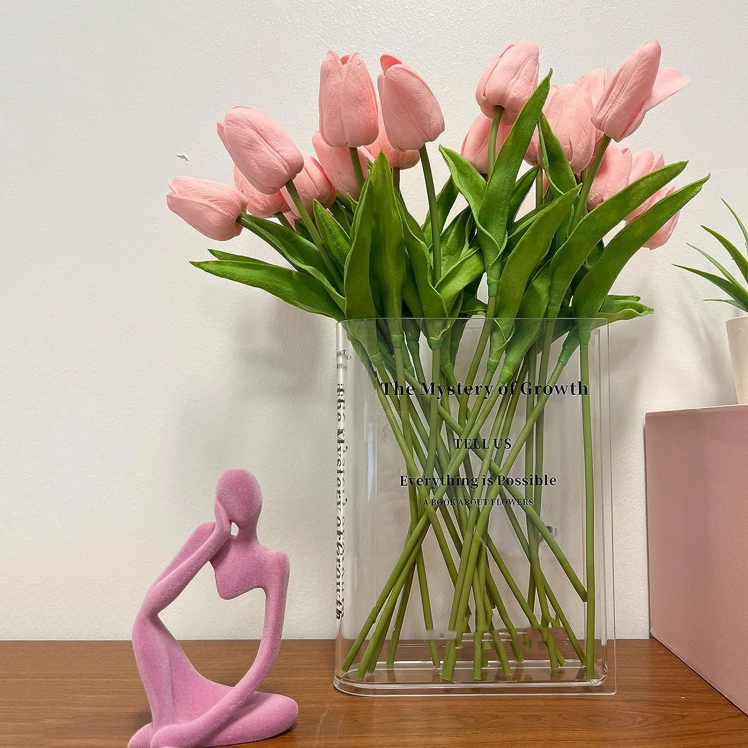 Buch vase für Blumen Ästhetisches Raum dekor, Dekorative Acryl vase mit künstlerischem und kulturellem Geschmack, einzigartiges Zuhause/Schlafzimmer/Büro