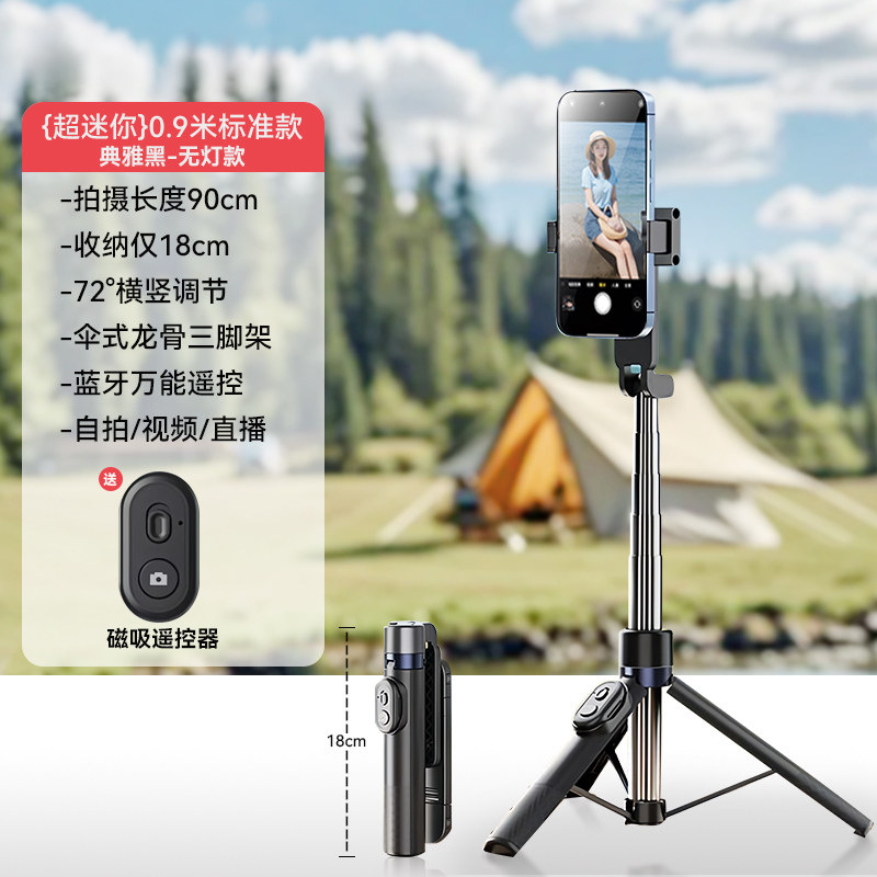 Mini bâton de selfie caché A08 (noir)