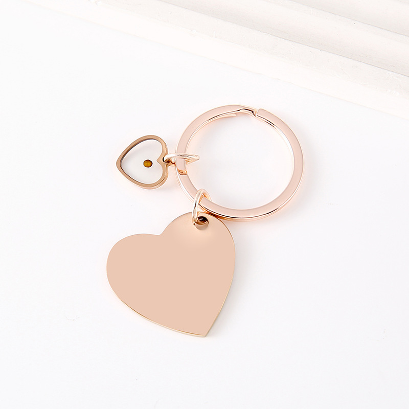 Rose gold oblique peach Heart shape