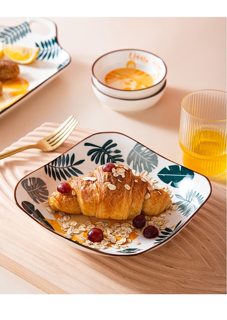 Dinner Set Plate Ceramic Porcelain Floral Tiger Design Luxury Cheap Wholesale Dishes Plates Sets Dinnerware