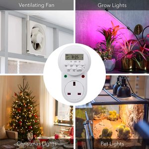 ROEY Wöchentlich programmier barer elektronischer Timer mit LCD-Anzeige 24 Stunden/7 Tage Digital Mains Plug-in Timer-Buchse