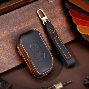 For <strong>Luxury</strong> Leather Car <strong>Key</strong> Case Cover Fob Protector Keyring for Dongfeng Forthing Evo T5 2021 Keychain Holder Shell Bag - Product Image 2