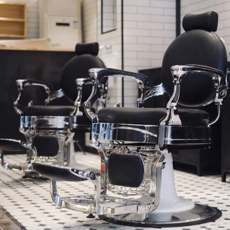 Лучшее качество, роскошный салонный парикмахерский стул, винтажный новый дизайн, роскошный черный кожаный парикмахерский стул для продажи